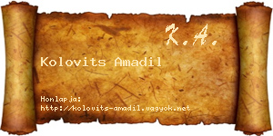 Kolovits Amadil névjegykártya